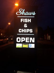Shaws Fish & Chips open sign