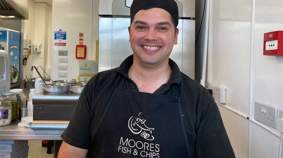 Johnny Pereira of Moores Fish and Chips