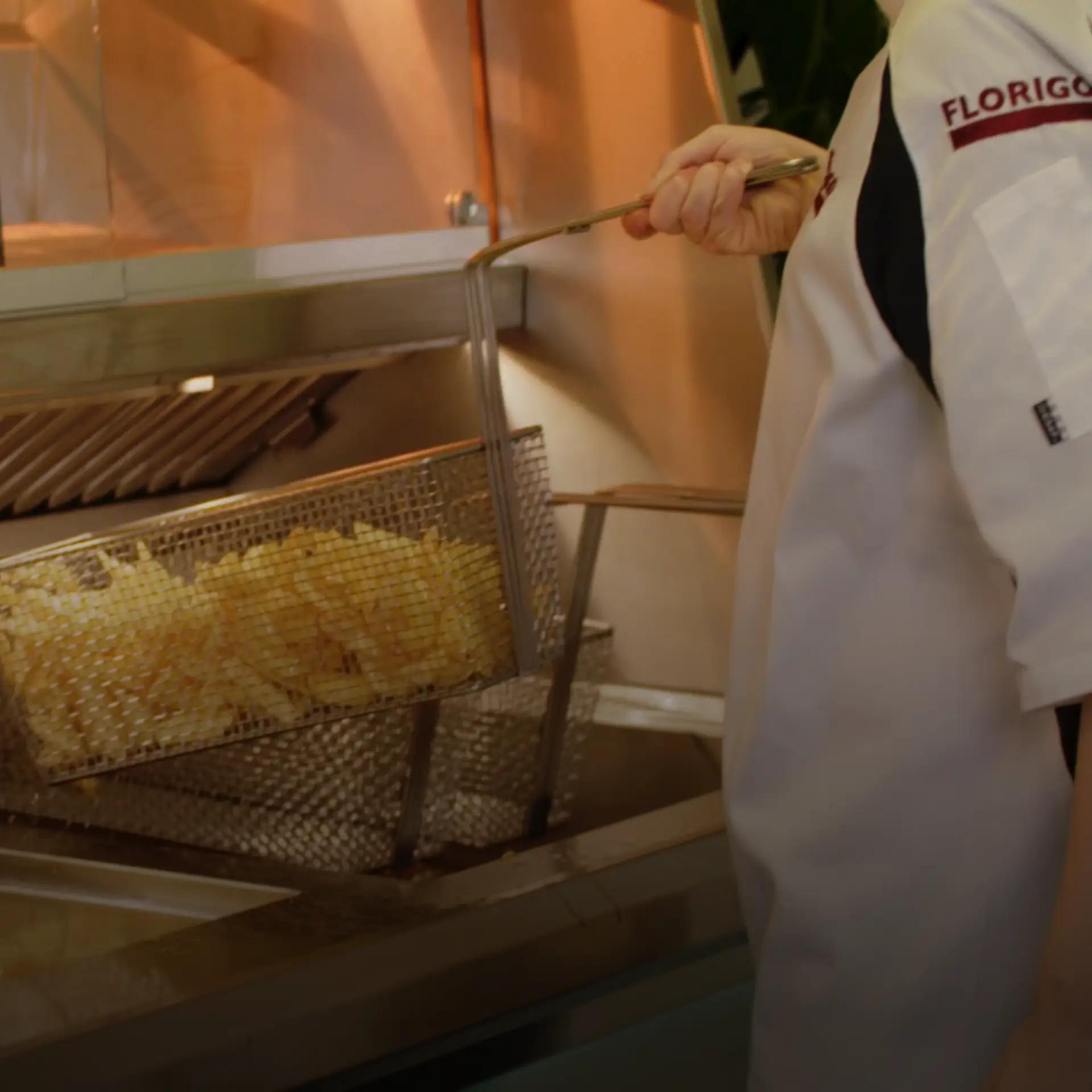 Florigo frying range being used to cook chips