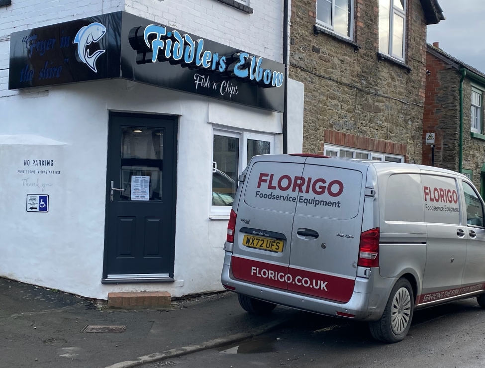 Florigo Van pictured outside Fiddlers Elbow Fish 'n' Chips