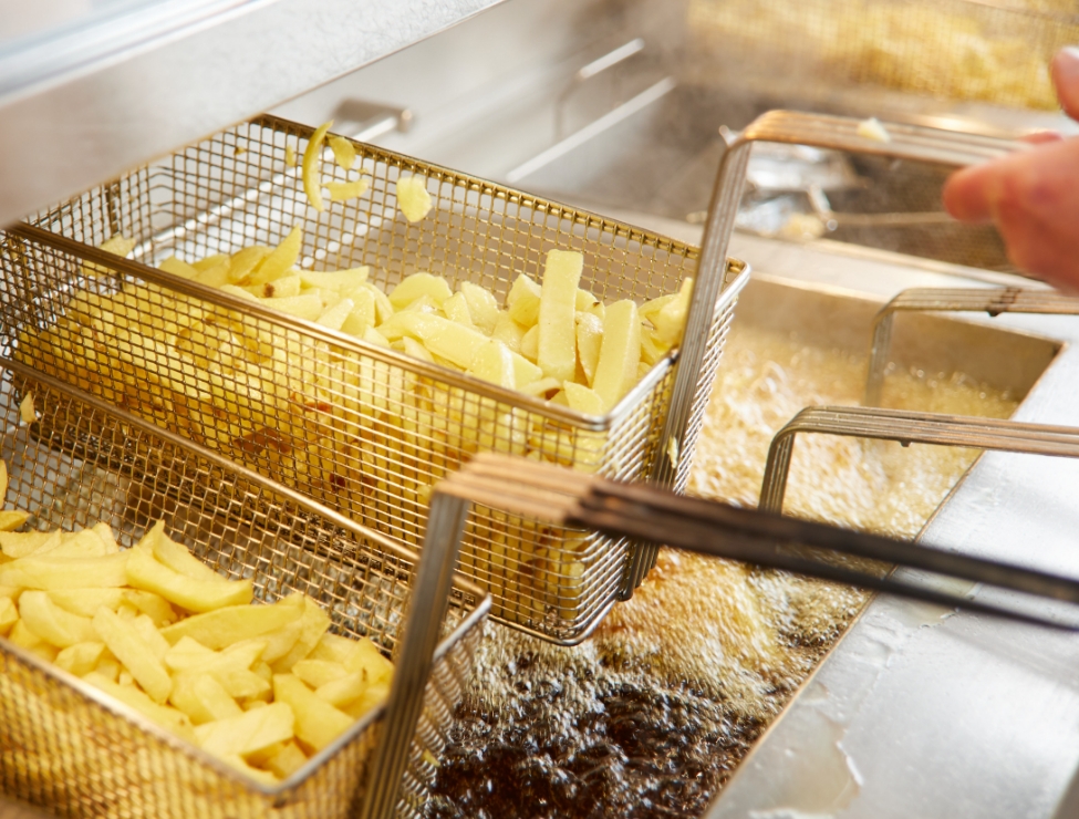 Chips being fried in Florigo Fryer