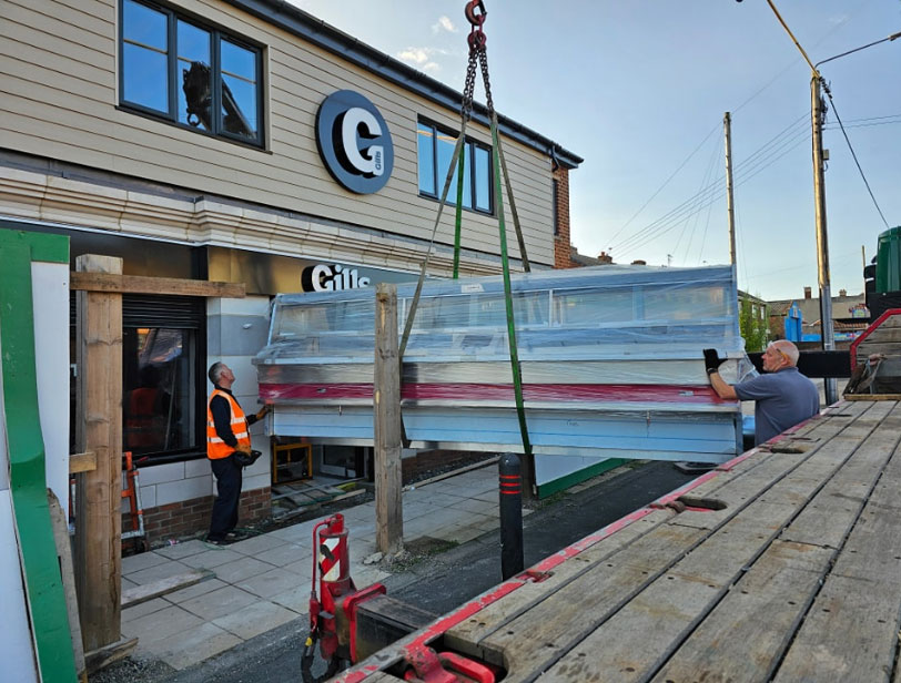 Florigo frying range pictured in the installation process